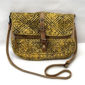 Myra Bag | Myra Yellow Patterned Crossbody Tapestry Handmade Upcycled Boho NEW